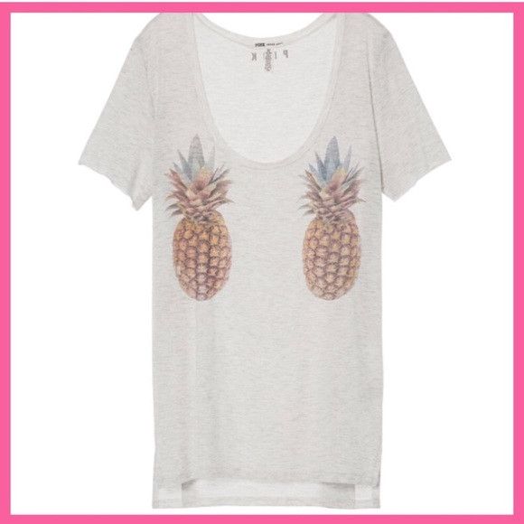 🍍•Victoria’s Secret PINK• Pineapple Scoopneck tee - Picture 3 of 4